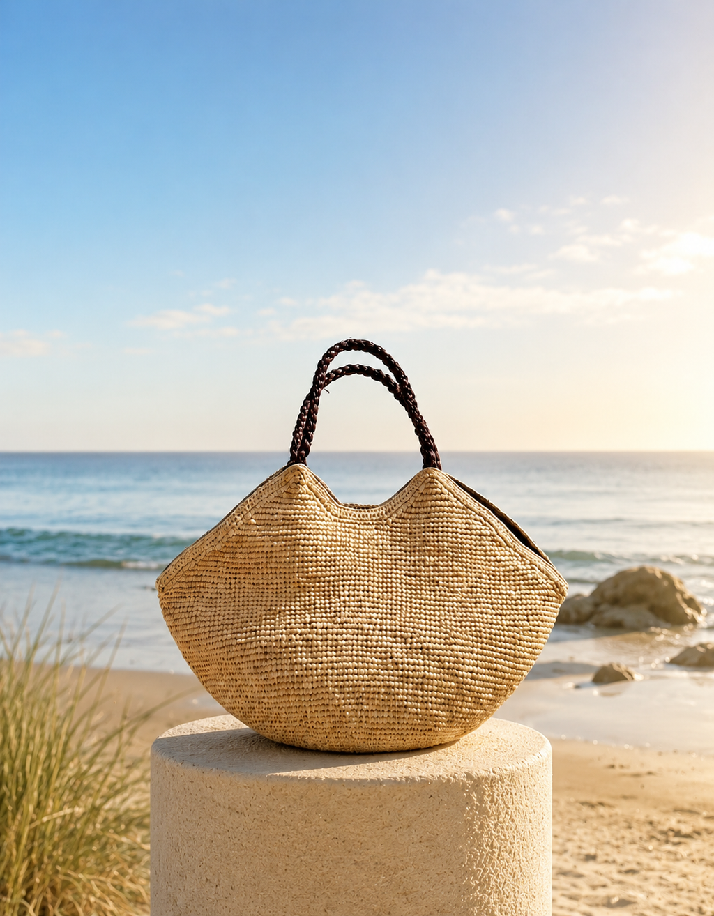 Lavani — sac panier en raphia naturel M ( Bientôt disponible )